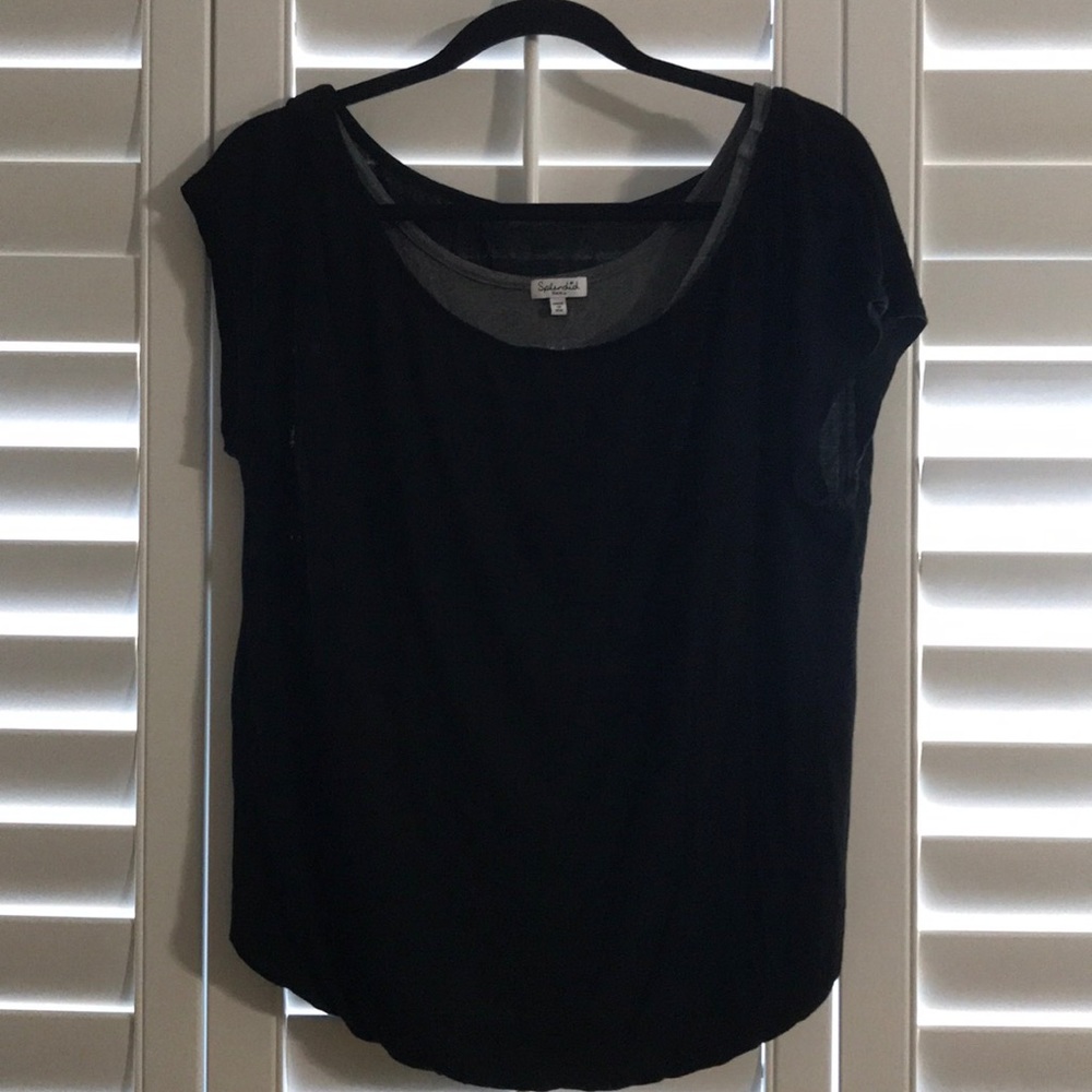 Splendid scoop neck black top size small